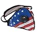 ASA Techmed Patriotic Reusable Dual Air Breathing Valve Face Mask Cover with Activated Carbon Filter