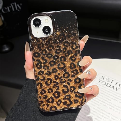 ZTOFERA Cute Aesthetic Shiny Case for iPhone 15-Gold Glitter