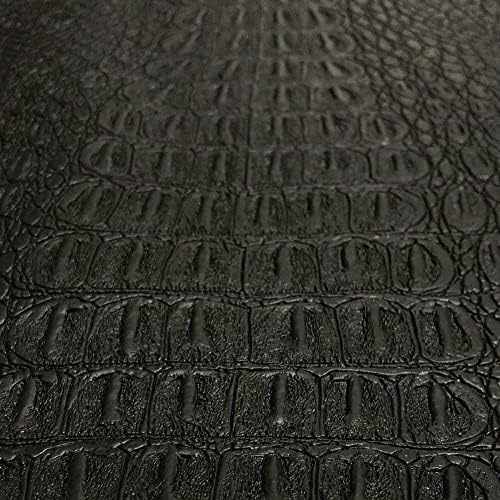 Alligator Fabric, Soft Textured Crocodile Vinyl Faux Leather, Gator Skin Embossed Upholstery DIY Craft and Clips Pleather Sheets โ Individual 1 Yard Cut 36โx54โ (Black)