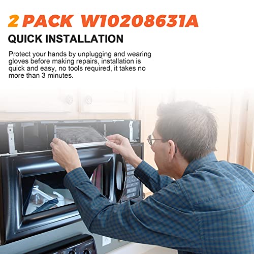 Beaquicy W10208631A Microwaves Grease Filter Approx. 13" X 6"- Replacement For Whirlpool Ge Microwaves - Pack Of 2 #TOP6