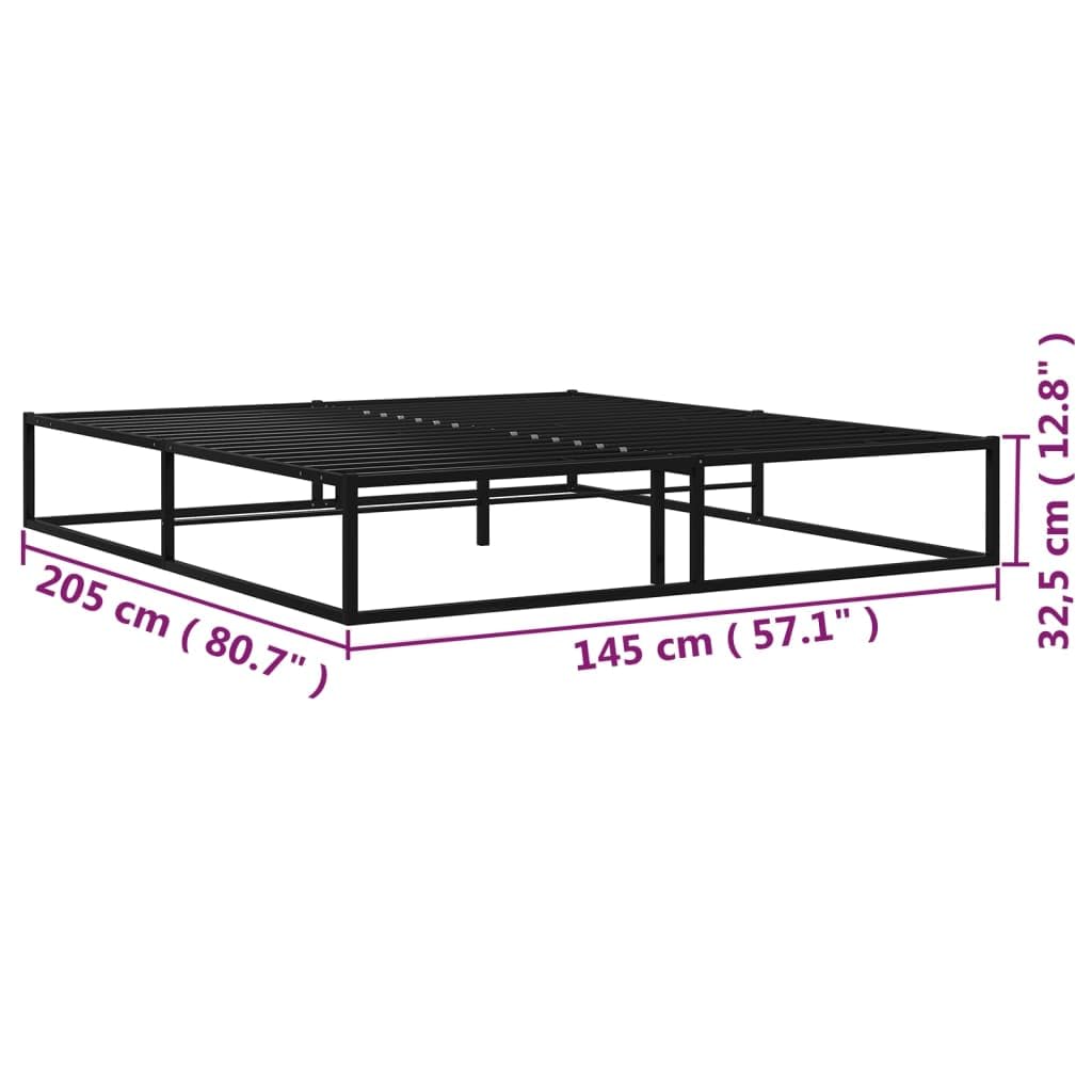vidaXL Bettgestell Bett Metallbett Schlafzimmerbett Doppelbett Bettrahmen Ehebett Lattenrost Schlafzimmermöbel Schwarz Metall 140x200cm