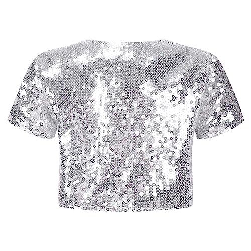 Kids Girl Sparkling Sequins Short Cardigan Jacket Shrug Bolero Flower Girls Dress Cover up2