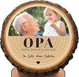 Elbeffekt Opa Geschenk - Baumscheibe - Personalisiertes Fotogeschenk, Opa Weihnachtsdeko, Opa Geschenk - Geschenk Opa, Bester Opa, Geschenke für Opa von Enkel, Opa Enkel Geschenk, Geschenkideen Opa