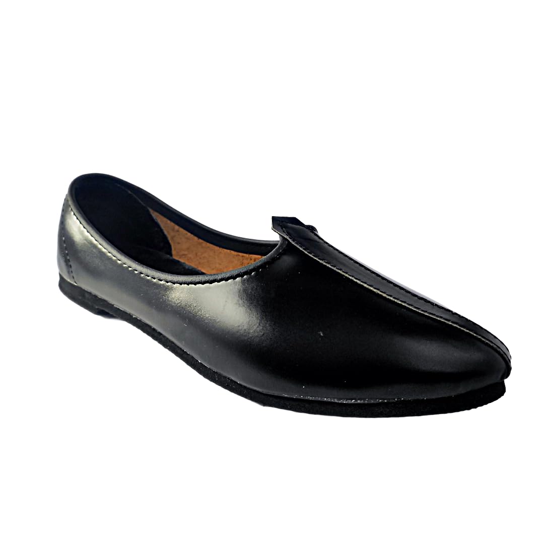 Parkash Mens Black Jalsa/Mojaris - Comfortable and Stylish Indian Jutti | Soft Sole, Easy Slip-On Design | Ethnic Footwear for Special Occasions, and Daily Use (Black, 12) (B0CWRXRNHX) Amazon Price History, Amazon Price Tracker