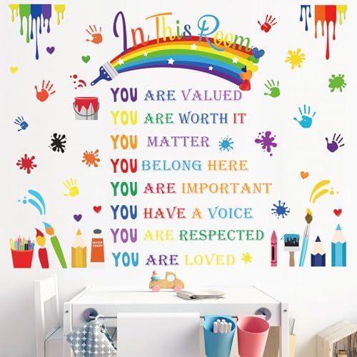 wondever Reading Corner Rainbow Wall Decals Kids Inspirational Quotes ...