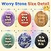 Worry Stone for Anxiety, 6PCS Thumb Worry Stones, Hand Carved Gemstone Worry Stone with Inspirational Words Healing Stones and Crystals Sets for Yoga Meditation 1.8