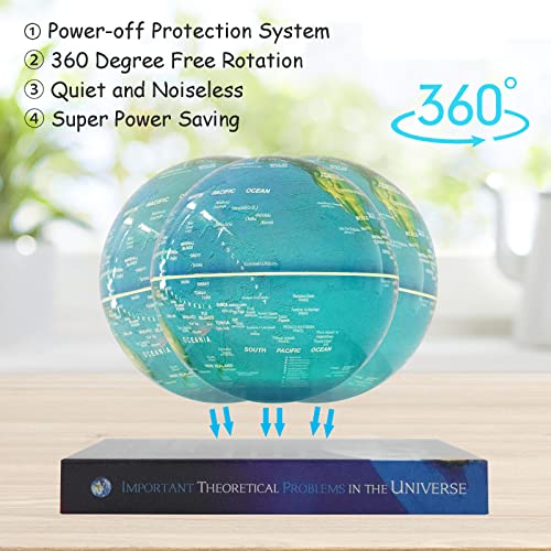 6" World Geographic Globes Floating Globe Lamp Anti Gravity 360 Rotating World Map With Led Light Magnetic Levitating Globe Home Office Desk Decor Creative Birthday Christmas Gifts #TOP2