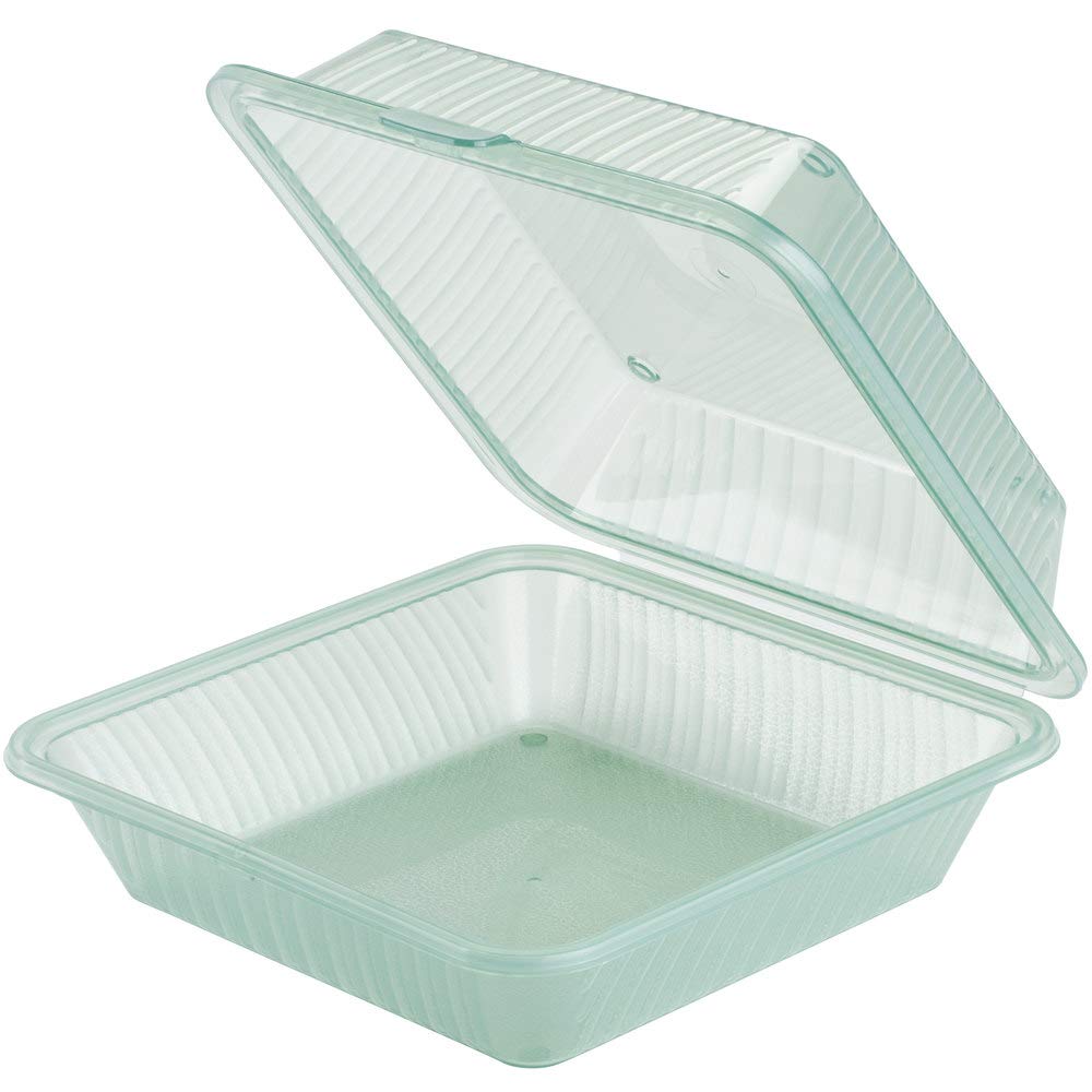 G.E.T. EC-10-1-JA-EC Single Entree Take-Out Food Container, 9"x 9", Jade (Set of 4)