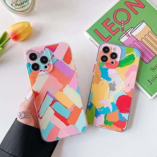 ZTOFERA Compatible with iPhone 13 Pro Max Case, Girls Cute Silicone Protective Phone Case Clear Bumper Graffiti Geometry Pattern Design Shockproof Cover for iPhone 13 Pro Max, Chalks Graffiti