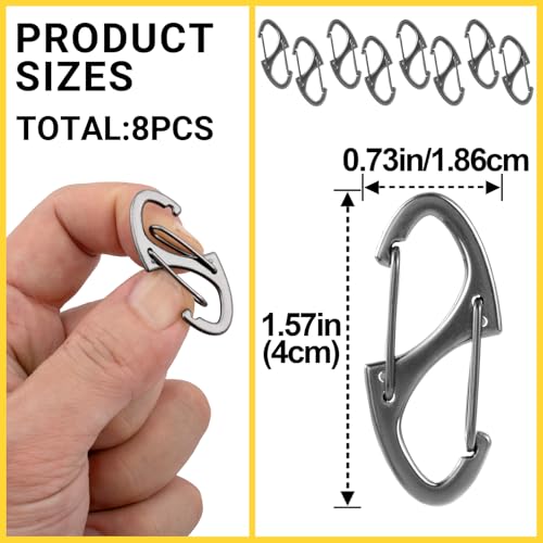 Image of 8 Pcs Zipper Clips Anti Theft Deterrent, Dual Opening Zippers Pull Replacement, Zipper Locks for Backpacks, Camping, Suitcases (Black)