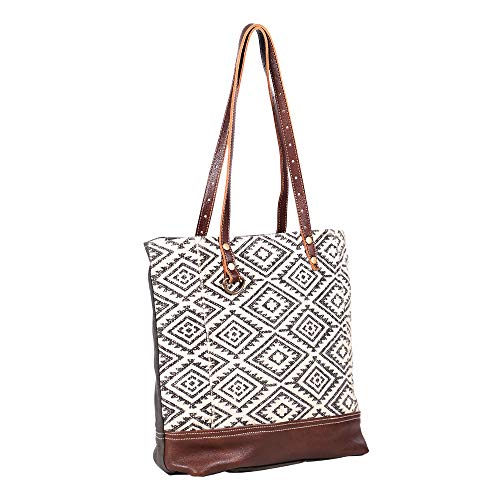 Myra Bags Solemn Canvas, leather & Rug Tote Bag S-18853