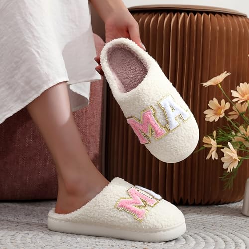 Image of LNERIP Slippers Winter Womens Mens Fluffy Plush Slippers Animals Cute Cartoon House Slippers Cuddly Warm Shoes Indoor Outdoor Girls Women