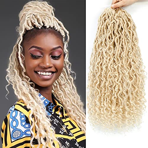 Karida New Goddess Locs Crochet Hair 16 Inch 6Packs River Faux Locs Crochet Hair With Curly Ends River Curls Crochet Locs Synthetic Braids Hair Extensions (16 Inch (Pack of 6), 613#)