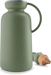 EVA SOLO | Silhouette dzbanek izolacyjny, 1 l, kolor czarny, stal nierdzewna, tworzywo sztuczne, silikon, olejowane drewno dębowe (cactus zielony)