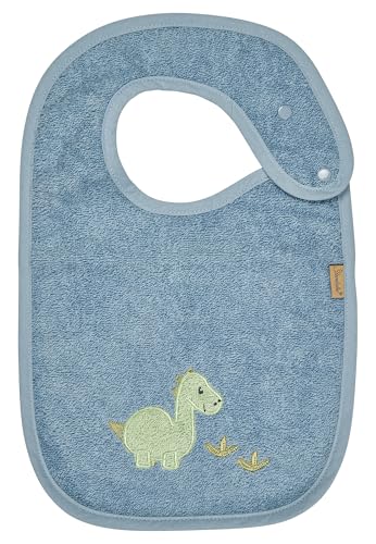 Sterntaler Dino Rexi Lätzchen - Baby Lätzchen aus saugfähiger Baumwolle mit Druckknopfverschluss, blau
