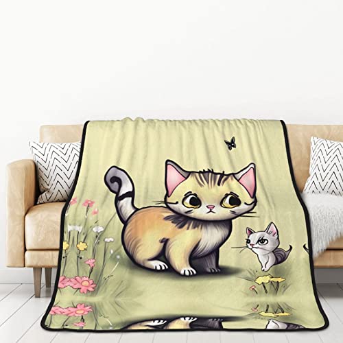Plaid chat flanelle double face couverture douce cocooning lit adulte - 2