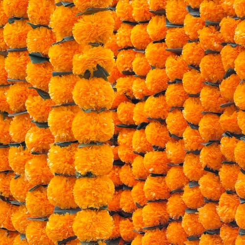 10 Psc Strings Artificial Marigold Flower Garland for Decoration,...