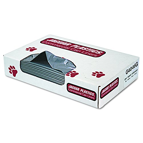 Jaguar Plastics G4046G Low-Density Commercial Can Liners, 40-45 Gallon, 1.3mil, Gray (Case of 100)