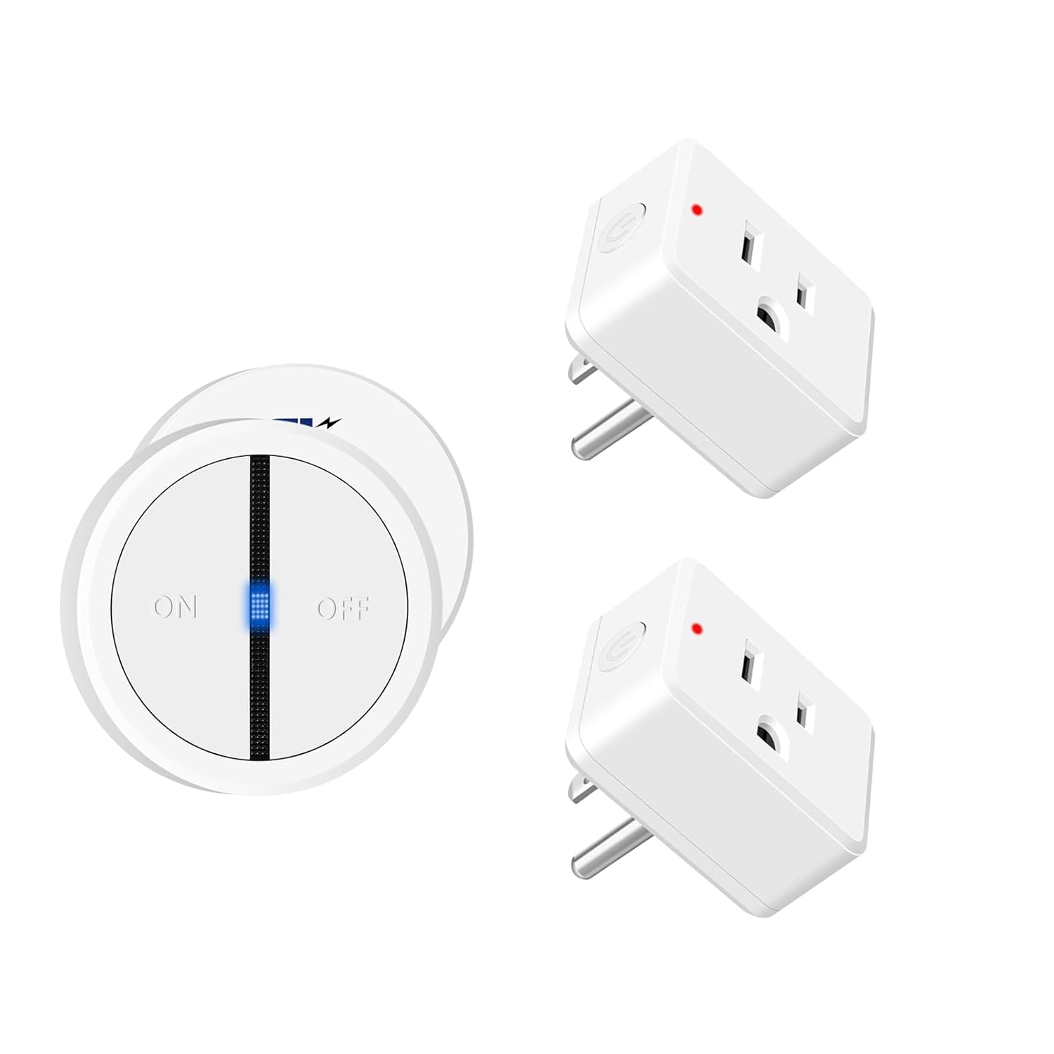 Remote Control Outlet,EGIZPY 2 Wireless Remote Control Outlet Plugs with Switch,Wireless Light Switch Wall Mounted with No Wiring Needed,15A 1500W for Lights,Lamps,Fans,Household Appliances,White