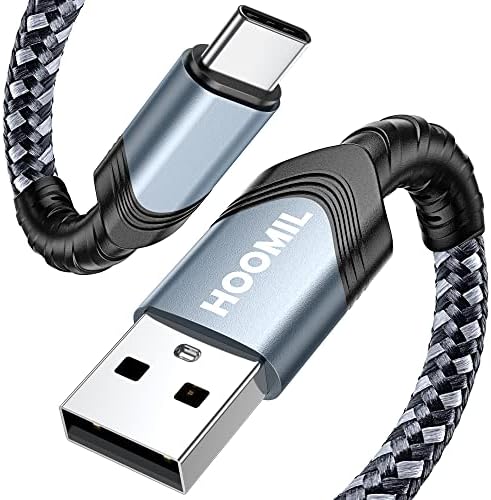 HOOMIL USB C Charge Cable, [1 Pack-1M] [3A Fast Charge] Nylon USB A to Type C Charging Cable for Samsung Galaxy S23 S22 S21 Ultra S20 FE S10 Plus, Google Pixel, Sony Xperia, Switch etc. - Grey