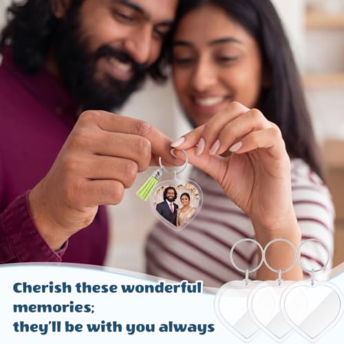 Image of Yaomiao Acrylic Photo Keychain with Tassel Clear Blank Custom Keychain Frame Holder Insert Picture Keyring Making Kit