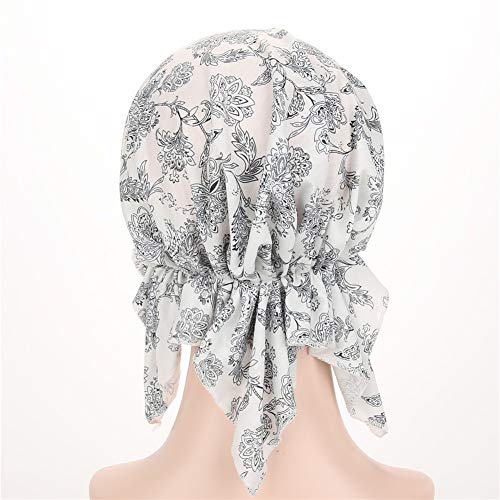 Image of beauty YFJH Women Stretch Cotton Print Sleep Turban Hat Headwear Scarf Chemo Beanie Cap for Cancer Hair Loss