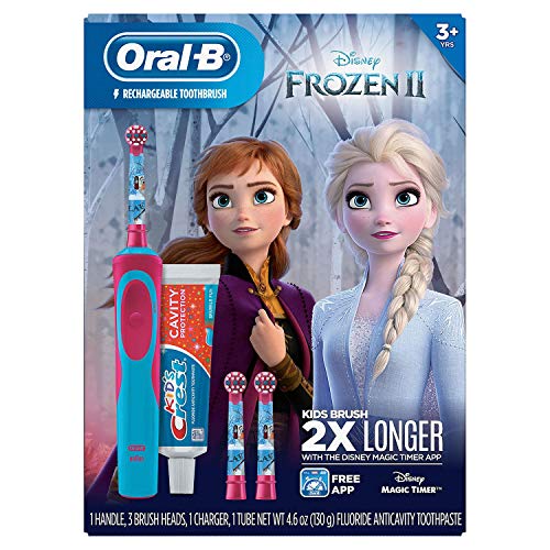 Oral-B Kid's Disney Frozen 2 Electric Toothbrush and Crest Sparkle Fun Toothpaste