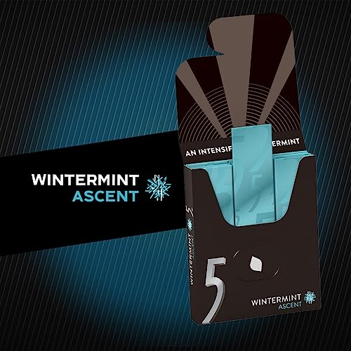 Image of 5 GUM Wintermint Ascent Sugar Free Mint Chewing Gum, 15 Stick, 10 Pack
