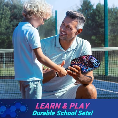 Image of niupipo Pickleball Paddles Set of 2 or 4, USAPA Approved Fiberglass Pickleball Paddle Set with Balls and Bag, Polypropylene Honeycomb Core, Lightweight Pickleball Paddles for Beginners Men Women