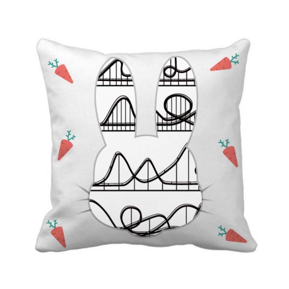 Coussin silhouette lapin et roller coaster noir canapé de salon