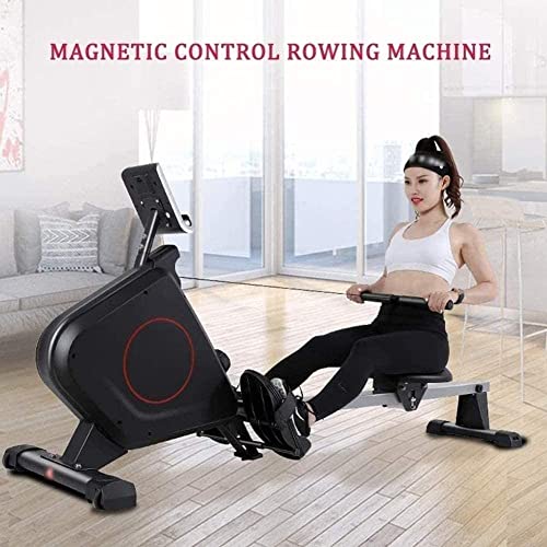 Image of Foldable Rowing Machines Adjustable Resistance 265LB Weight Capacity /Comfortable Seat Cushion (Black)