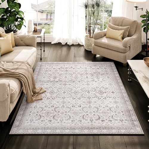 Istana Rugs 3x5 - Beige Grey/Light Cream Area Rug -