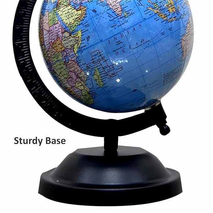 COSMIC GLOBE EXPORTS Educational 5 Inch Political Metal Arc Base STEM Globe with Magnifying Glass for Kids (Blue) 2