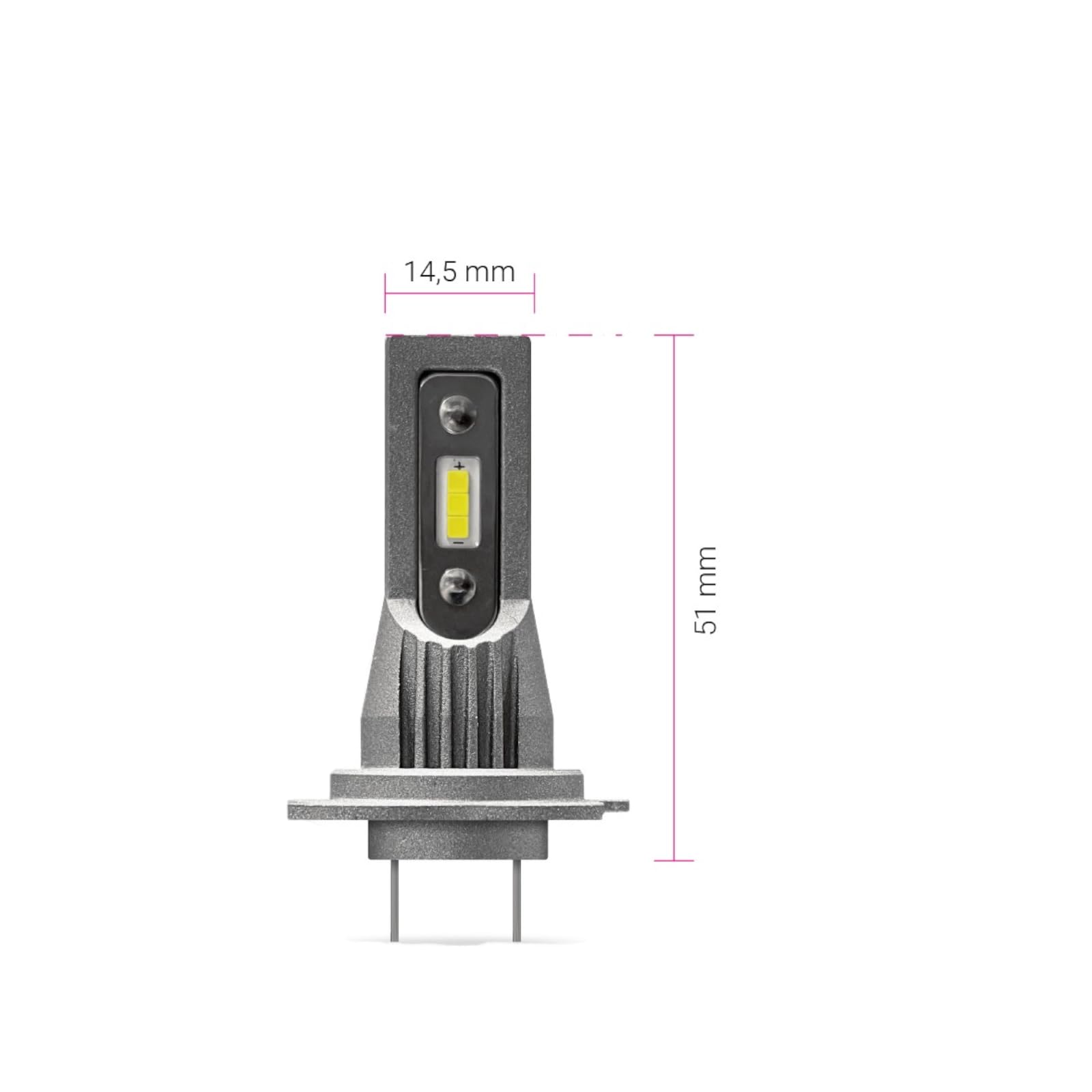 BLACK LIGHT Kit 2 Headlight LED Sirius H7 Short - H7 CSP evoluta - 12V 6000K Chip Seoul CSP