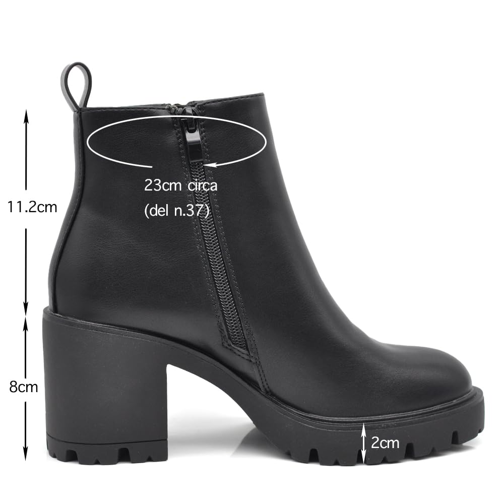 IF Fashion Scarpe da Donna Francesine Ricamo Tacco Grosso Pelle Sintetica CH1990