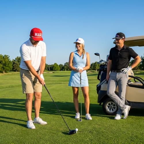 Image of Curves & Clubs Trump Golf Hats - One Size Adjustable Men's Hat - Breathable & Durable Trump Rope Hat - Perfect Golf Gift