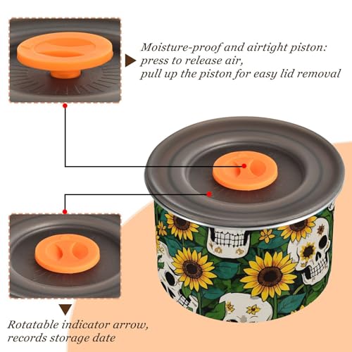 Contenedor de café con diseño de calavera y girasol miniatura 4