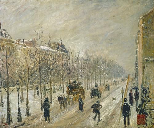 Toile murale abstraite salon Camille Jacob Pissarro peinture les boulevards 60x90cm