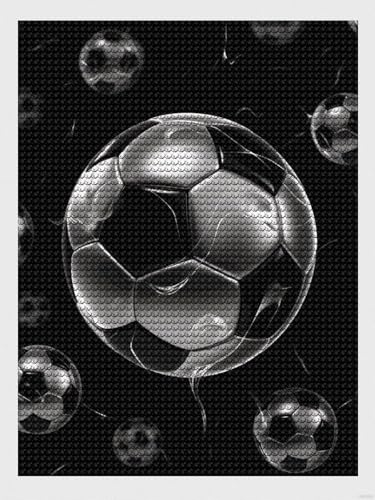 Art complet peinture diamant 5D football adulte noir 30x40