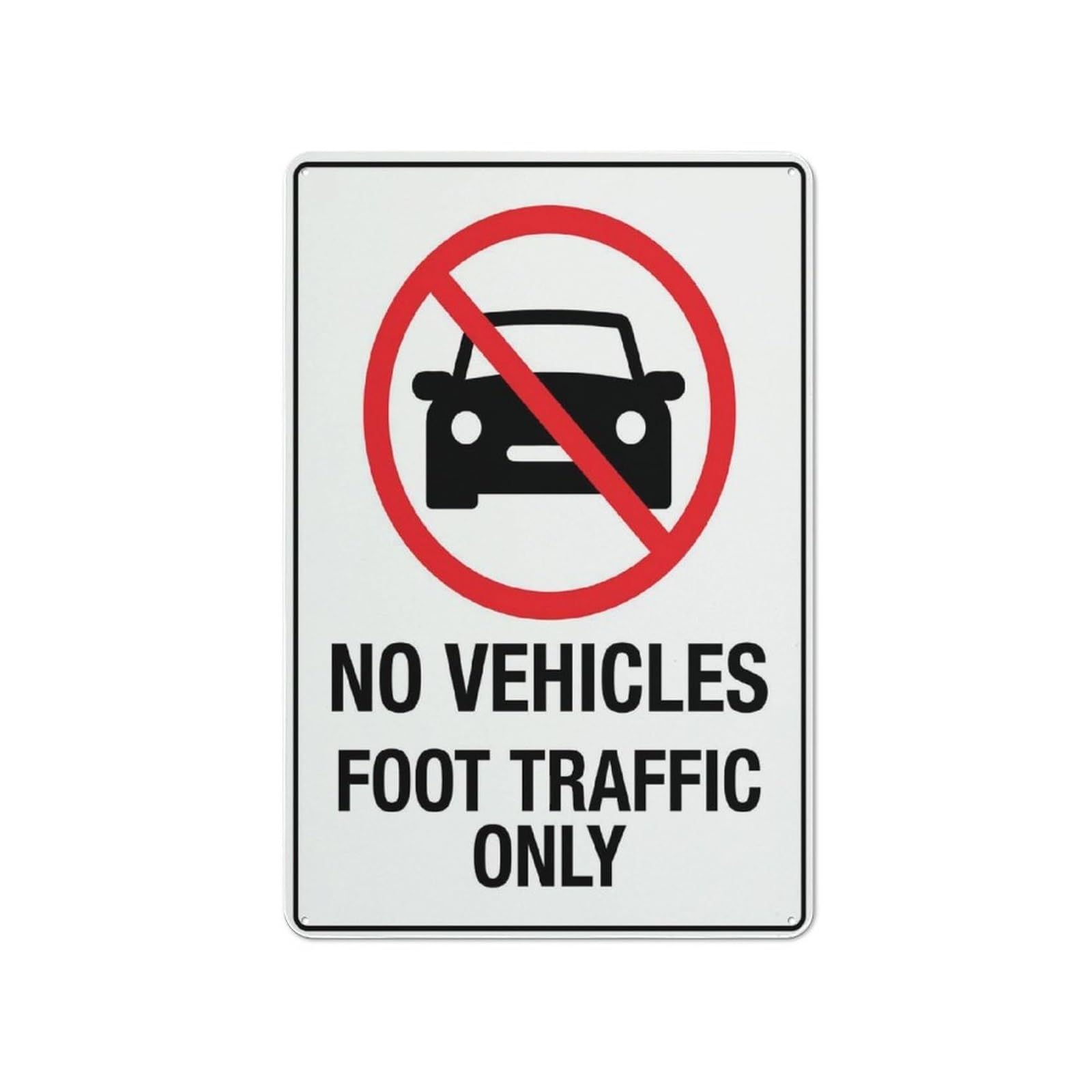 FNYUVNFAF Foot Traffic Only Sign No Vehicles Permitted Reflective Aluminum Sign with Symbol for Outdoor Trail Garden Path University Notice (8 X 12 inch)