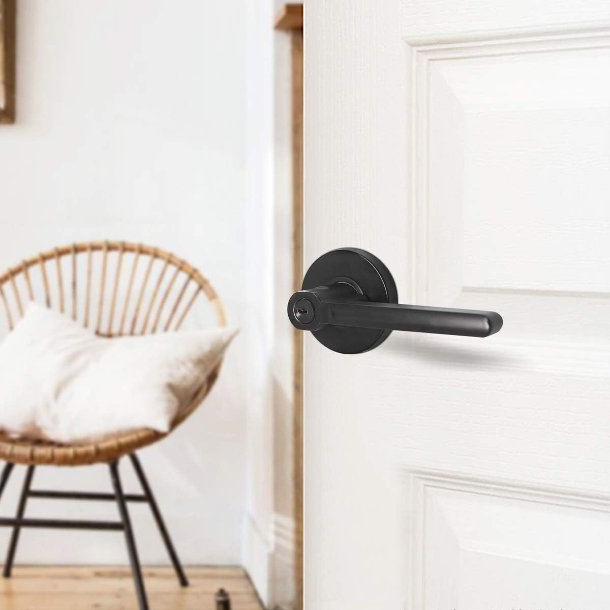Up To 40% OFF KNOBWELL 3 Pack Interior Bedroom Entrance Door Lever Handle Door Knobs One Keyway Entry Keyed Alike Same Key Door Lock Lockset in Matte Black Heavy Duty Door Lever