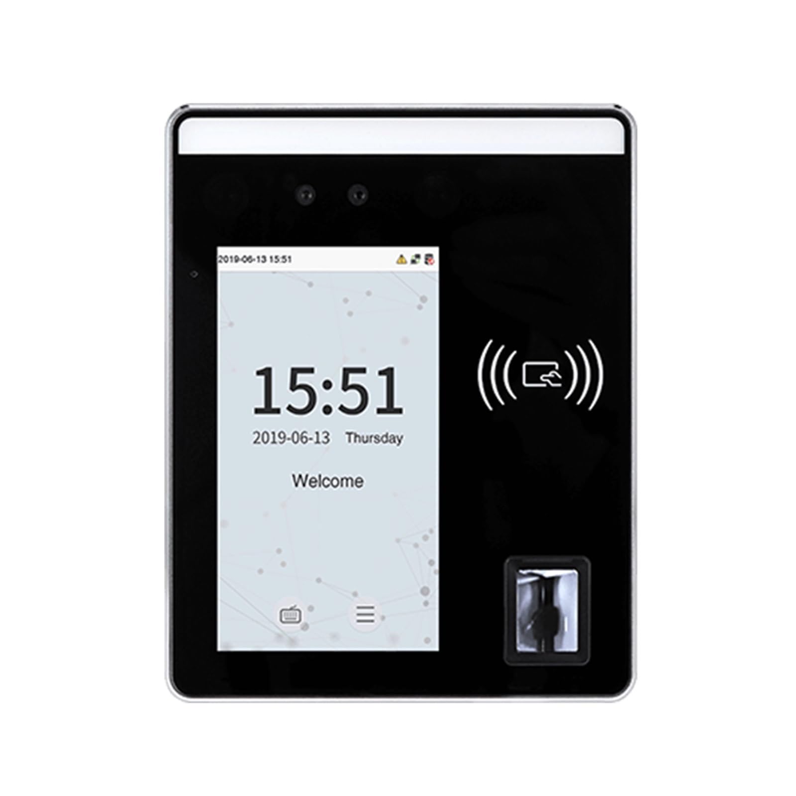 Máquina de Fichaje, ZK SpeedFace-H5L Luz Visible Reconocimiento biométrico de Huellas Dactilares de Control de Acceso con Tarjeta RFID y Tiempo de Asistencia(Speedface-H5L-ID,English_Plug)