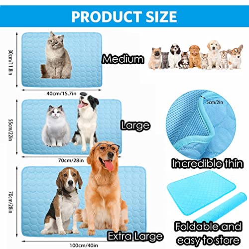 Dog Cooling Mat, Pet Cooling Mat for Dogs Cooling Blanket for Dogs Dog Cooling Pad for Kennels, Crates, Cars, Indoor & Outdoor Ice Silk Cooling Mat for Extra Large Dogs (Blue, XL(40 * 28″)) Dog Cooling Mat, Pet Cooling Mat for Dogs Cooling Blanket for Dogs Dog Cooling Pad for Kennels, Crates, Cars, Indoor & Outdoor Ice Silk Cooling Mat for Extra Large Dogs (Blue, XL(40 * 28″))