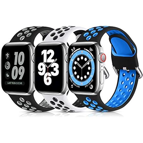 Lerobo 3 Pack Sport Bands Compatible with Apple Watch Band 44mm 49mm 46mm 45mm 42mm 41mm 40mm 38mm Men Women,Soft Silicone Breathable Band for Apple Watch SE Ultra iWatch Series 10 9 8 7 6 5 4 3 2 1 Cover