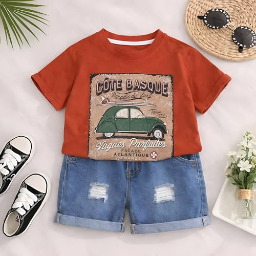 Image of Googo Gaaga Boys Printed Clothing Set | Tshirt Combo Set - Includes a stylish T-shirt and matching shorts for a complete everyday outfit.