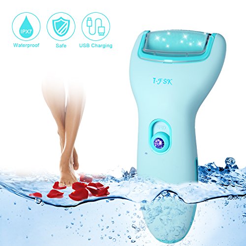 Electric Callus Remover, Cinsey Rechargeable Waterproof Pedicure Tool Foot File for Hard, Dead&Callused Skin, Includes 2 Extra Refills, Dander Cather& LED Light (1L)