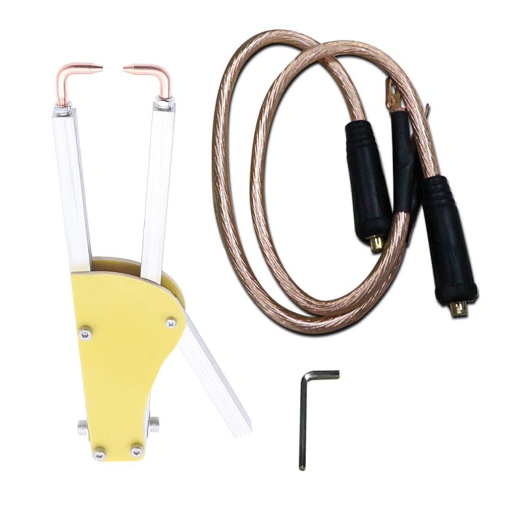 Pinze professionali per saldatura a punti, saldatrice elettrica, 123 mm, regolabile, penna per saldatura testa a testa con manico isolato, bloccaggio in metallo fai da te 1+1 mm per