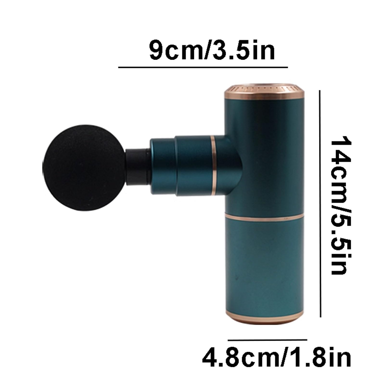 Muto Pistola for massaggio in lega di alluminio con 4 velocità e 4 testine di massaggio, pistola for massaggio dei tessuti profondi di tutto il corpo for alleviare il dolore compatto(Groen)