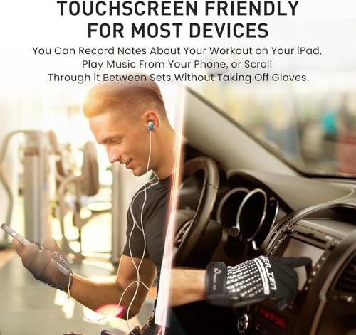 Workout Gloves Full Finger Men Women Touchscreen Gel Padded Anti-Slip for Cycling Fitness Gym Weight Lifting Fishing Driving, Exercise Training Gloves Strength Full Palm Protection - Image 5