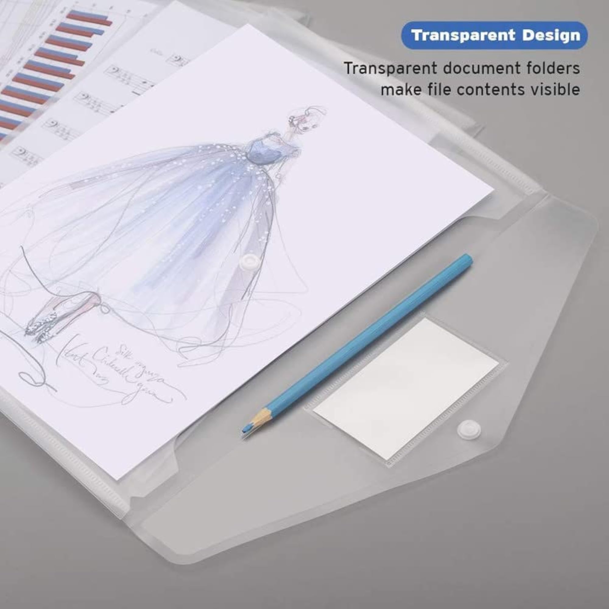 A4 Document File Bag Transparent Envelope Holder